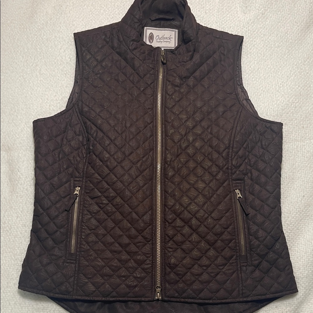 Outback Trading Company Women’s Chocolate Brown Quilted Water Resistant Vest